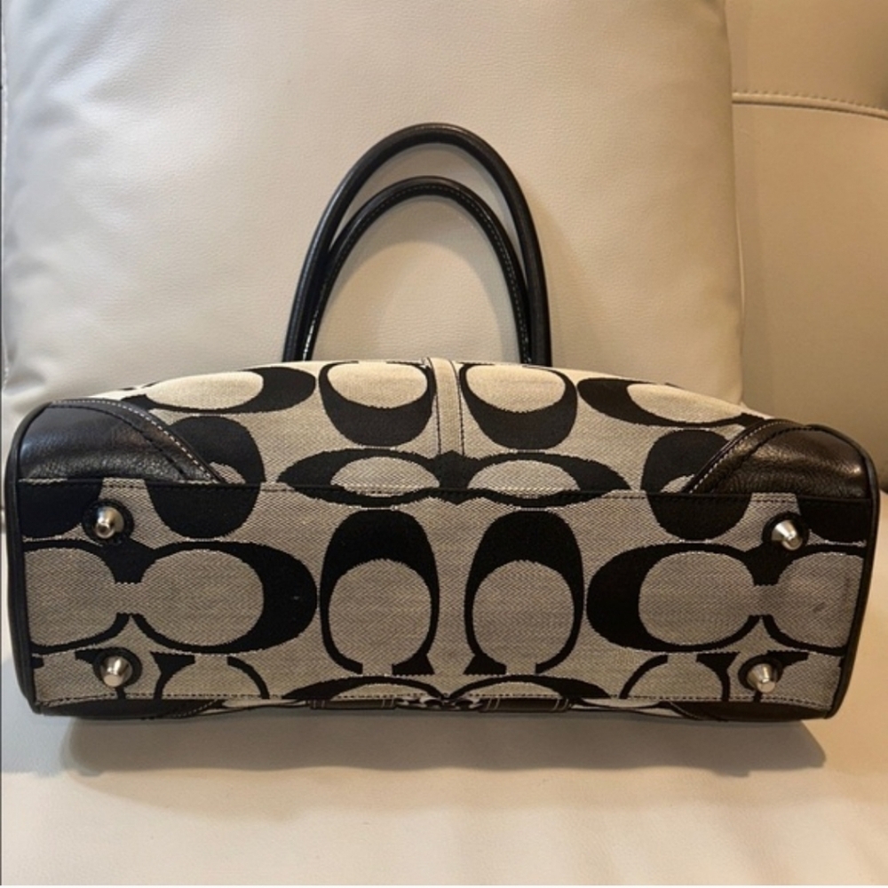 Coach Hamilton Signature Stripe Medium Carryall Signature Satchel - Picture 5 of 15